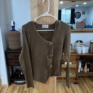 PLAE Women's Brown Cardigan Sweater